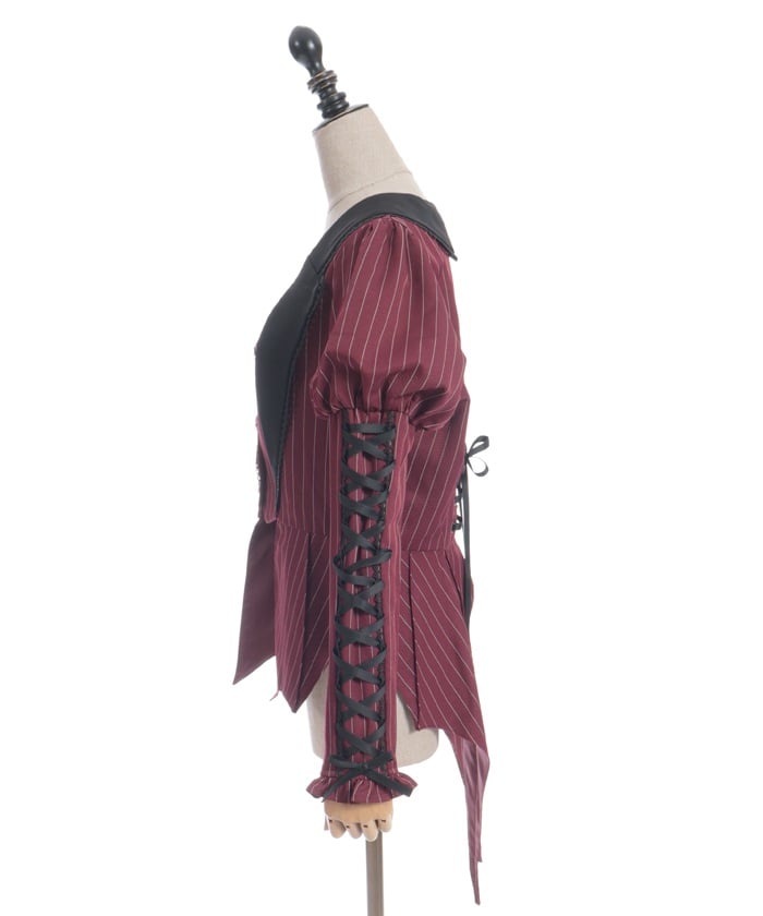 Striped Lace-Up Jacket