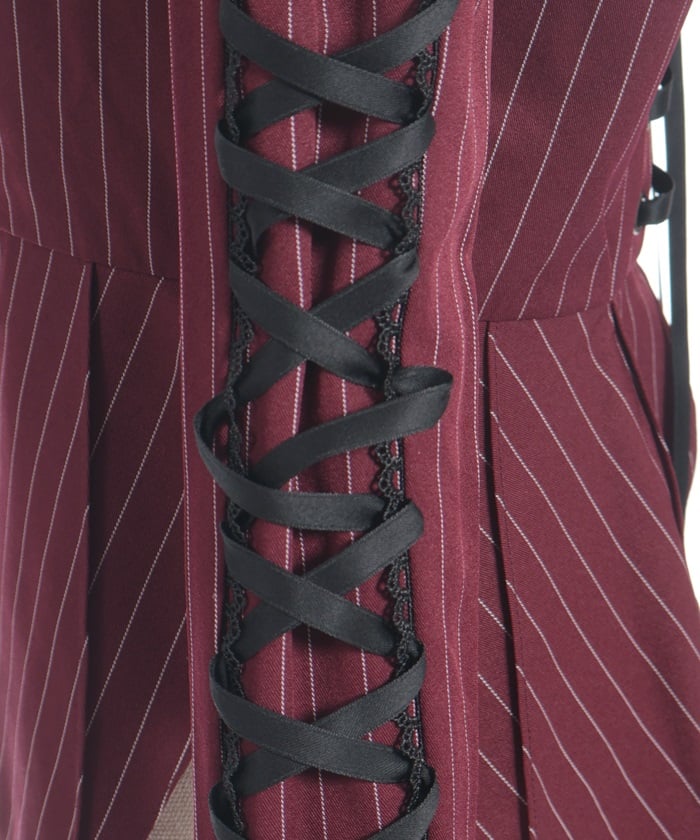 Striped Lace-Up Jacket