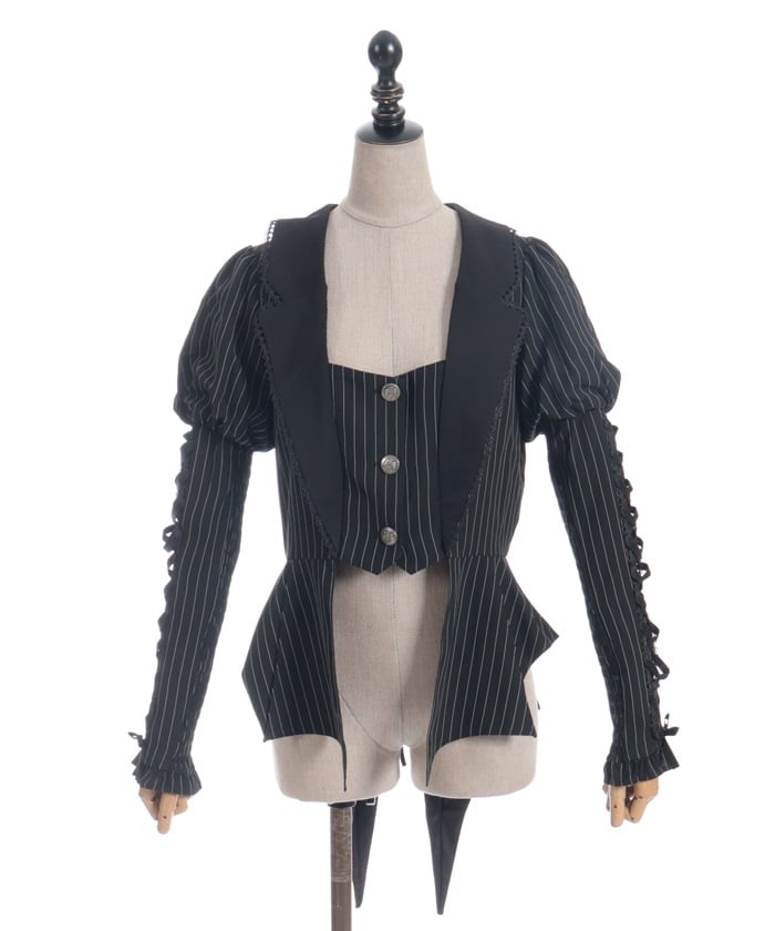 Striped Lace-Up Jacket