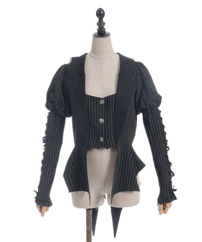 Striped Lace-Up Jacket