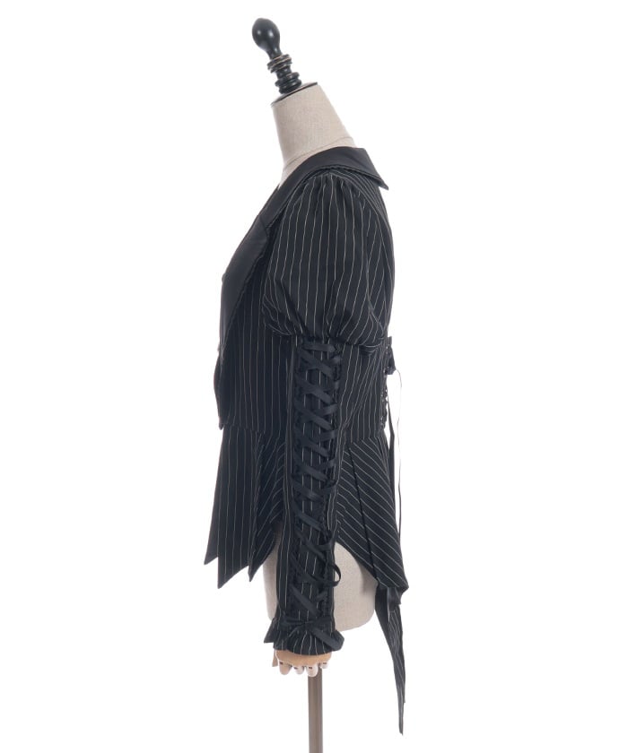 Striped Lace-Up Jacket