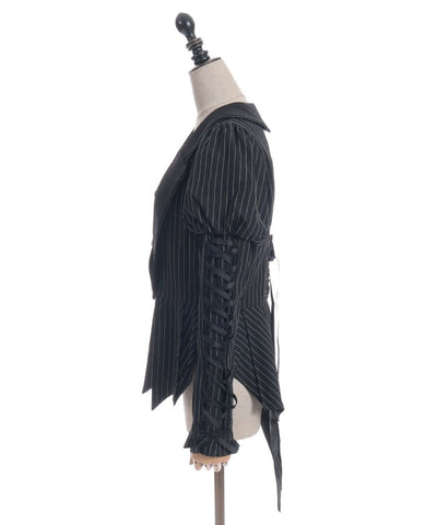 Striped Lace-Up Jacket