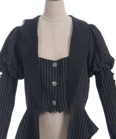 Striped Lace-Up Jacket