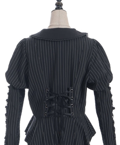 Striped Lace-Up Jacket