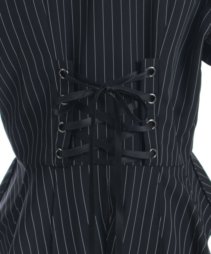 Striped Lace-Up Jacket