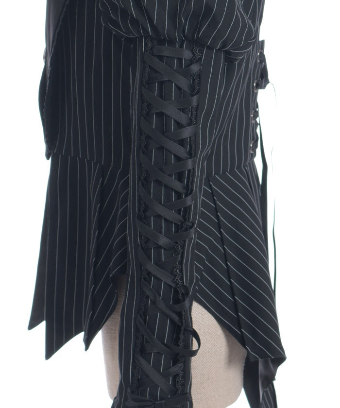 Striped Lace-Up Jacket