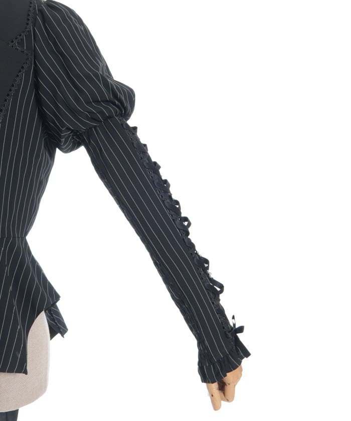 Striped Lace-Up Jacket