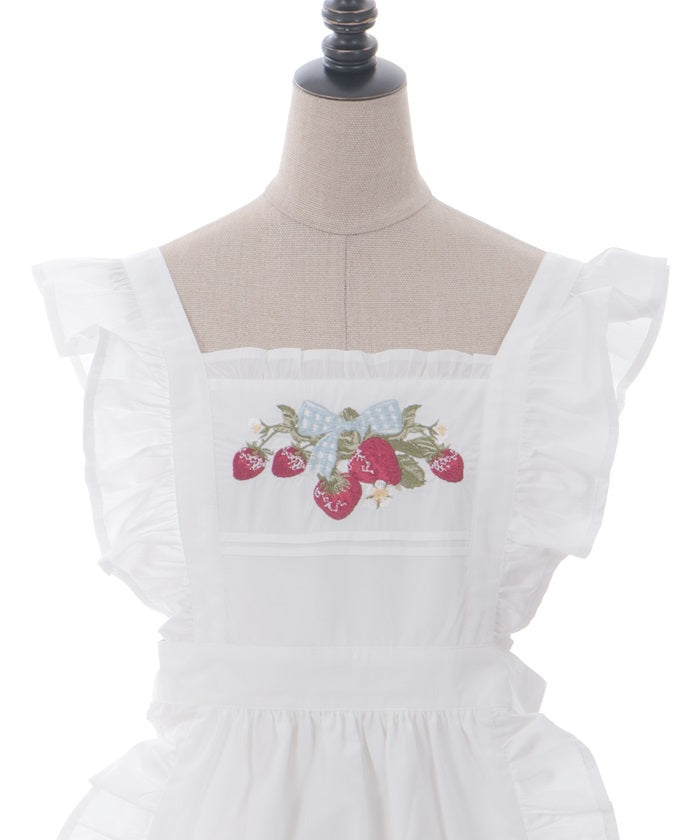 Classic Berry Embroidery Apron – axes femme from JAPAN