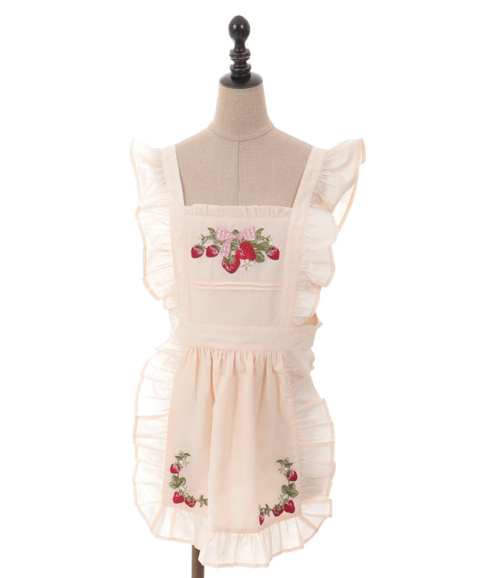 タグ付き新品 axes femme kawaii クラシックベリー刺繍エプロン Classic Berry Embroidery Apron – axes femme from JAPAN