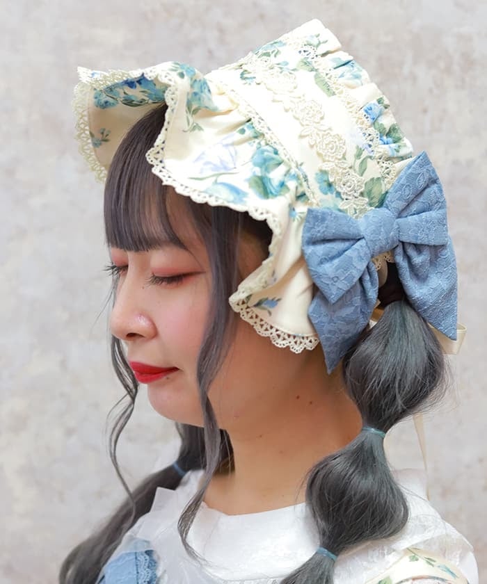 Antique Rose Pattern Half Bonnet (Pre-order)