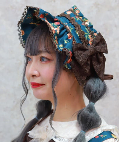 Antique Rose Pattern Half Bonnet (Pre-order)