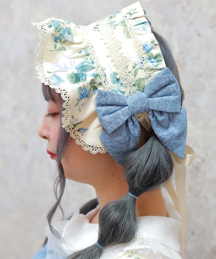 Antique Rose Pattern Half Bonnet (Pre-order)