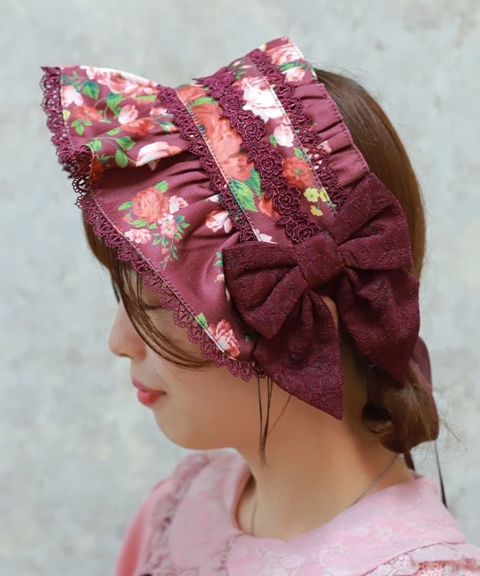 Antique Rose Pattern Half Bonnet (Pre-order)