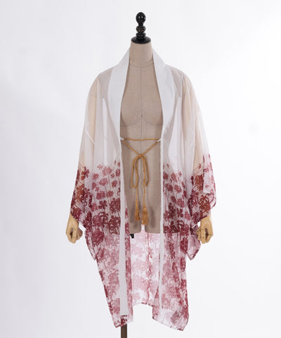 Higanbana Pattern Sheer Kimono Style Haori (Made to Order)