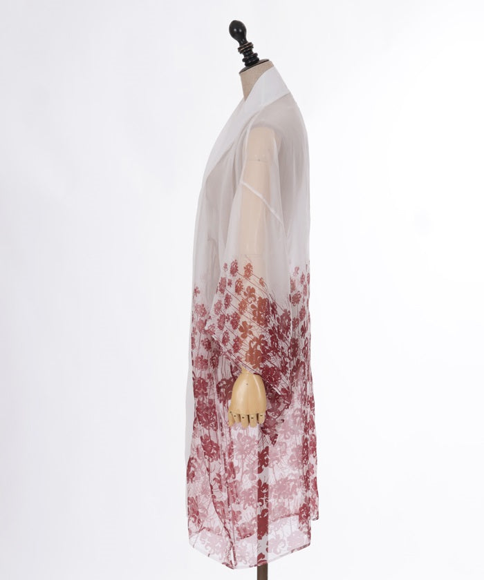 Higanbana Pattern Sheer Kimono Style Haori (Made to Order)