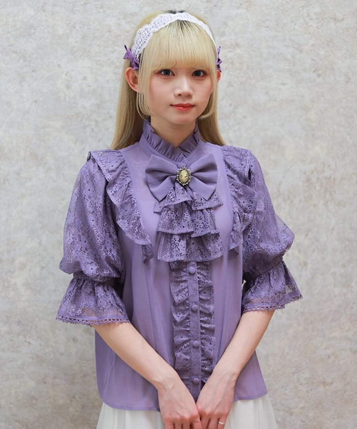 Classical Lacy Short Sleeve Blouse