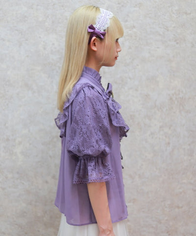 Classical Lacy Short Sleeve Blouse