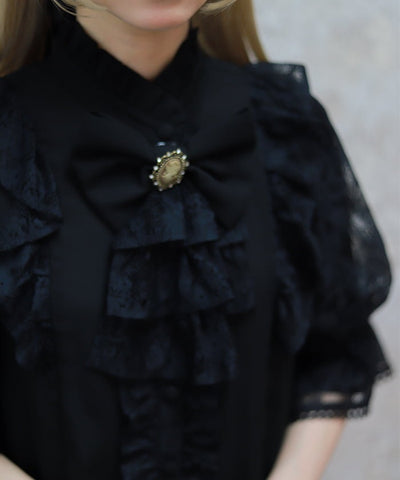 Classical Lacy Short Sleeve Blouse