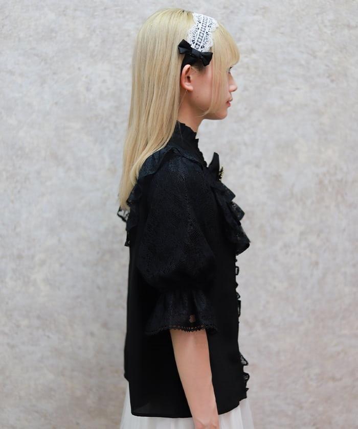 Classical Lacy Short Sleeve Blouse