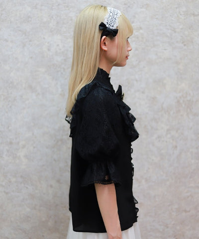 Classical Lacy Short Sleeve Blouse
