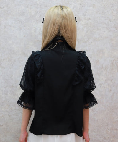 Classical Lacy Short Sleeve Blouse