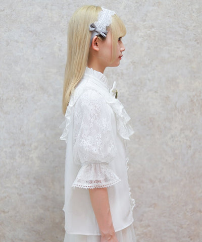 Classical Lacy Short Sleeve Blouse