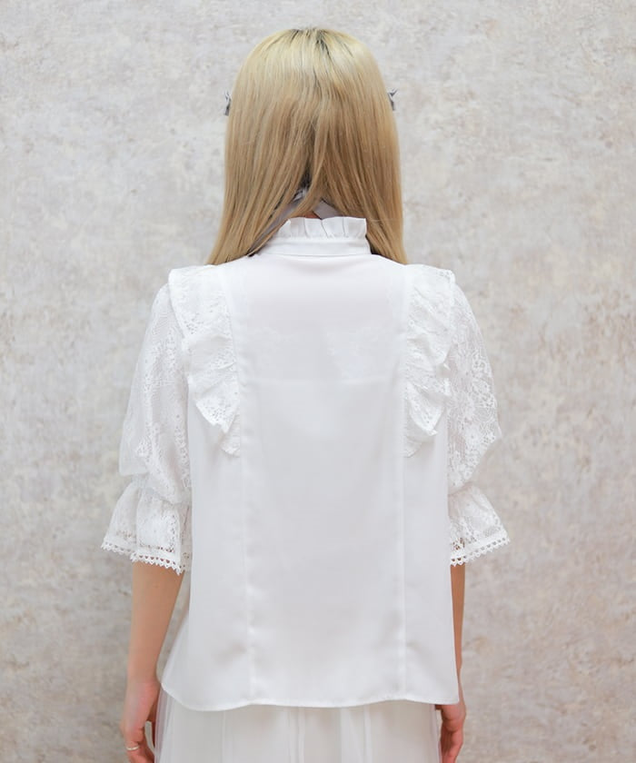 Classical Lacy Short Sleeve Blouse