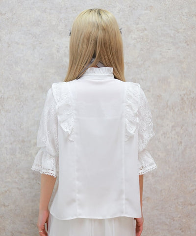 Classical Lacy Short Sleeve Blouse