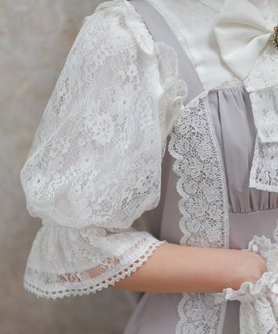 Classical Lacy Short Sleeve Blouse