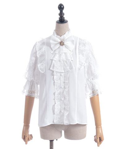 Classical Lacy Short Sleeve Blouse