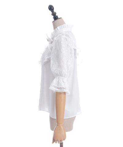 Classical Lacy Short Sleeve Blouse