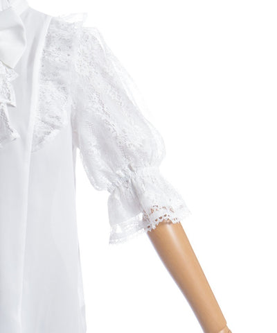 Classical Lacy Short Sleeve Blouse