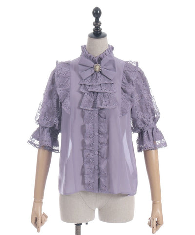 Classical Lacy Short Sleeve Blouse