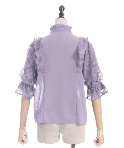 Classical Lacy Short Sleeve Blouse