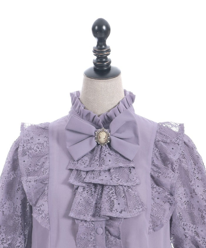 Classical Lacy Short Sleeve Blouse