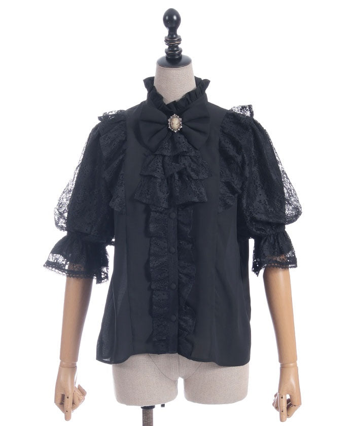 Classical Lacy Short Sleeve Blouse
