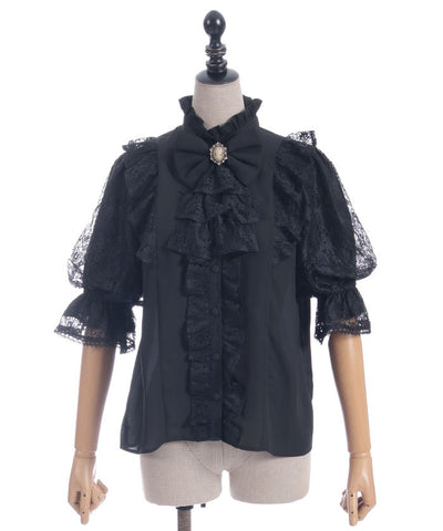 Classical Lacy Short Sleeve Blouse