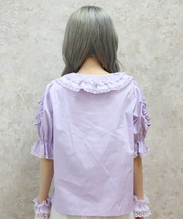 Heart Frill Puff Sleeve Blouse