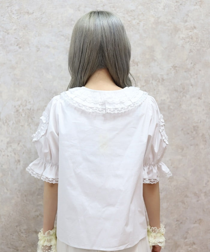 Heart Frill Puff Sleeve Blouse