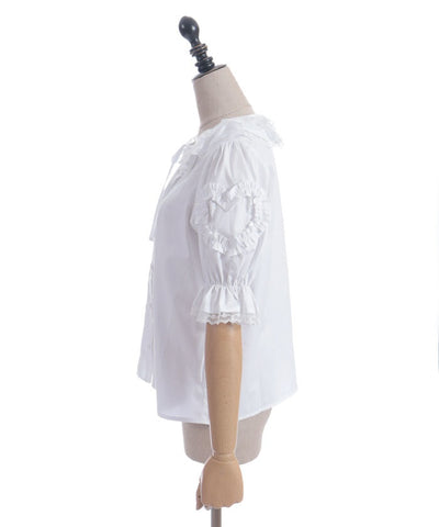 Heart Frill Puff Sleeve Blouse