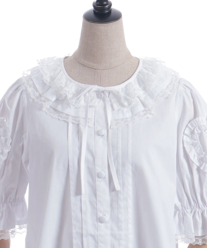 Heart Frill Puff Sleeve Blouse
