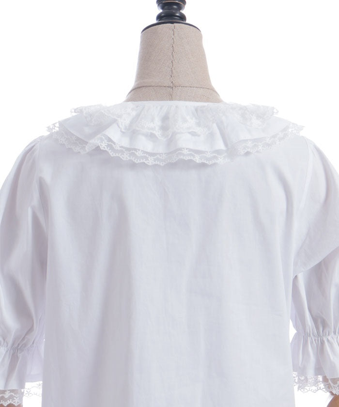 Heart Frill Puff Sleeve Blouse
