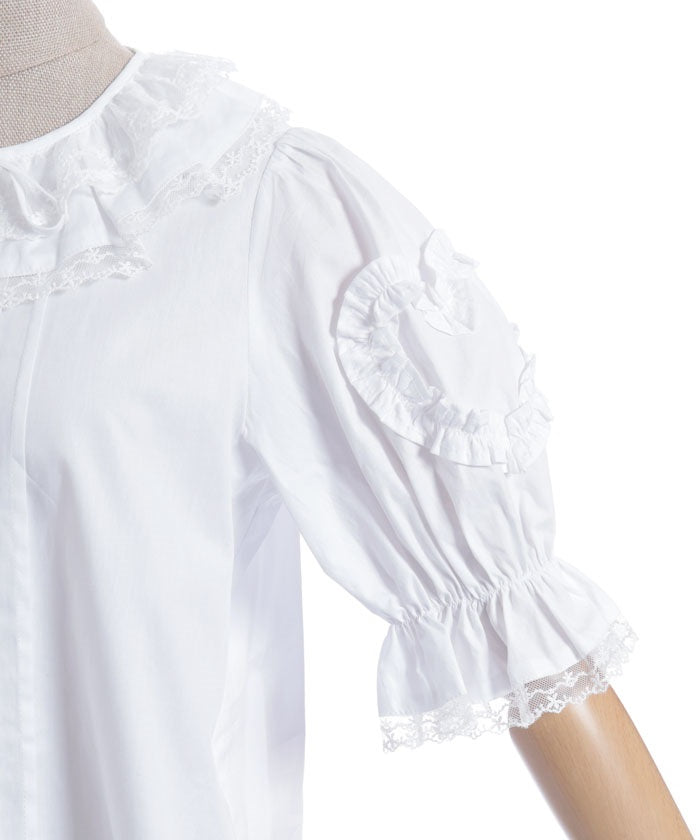 Heart Frill Puff Sleeve Blouse