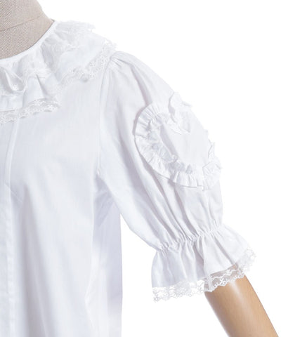 Heart Frill Puff Sleeve Blouse