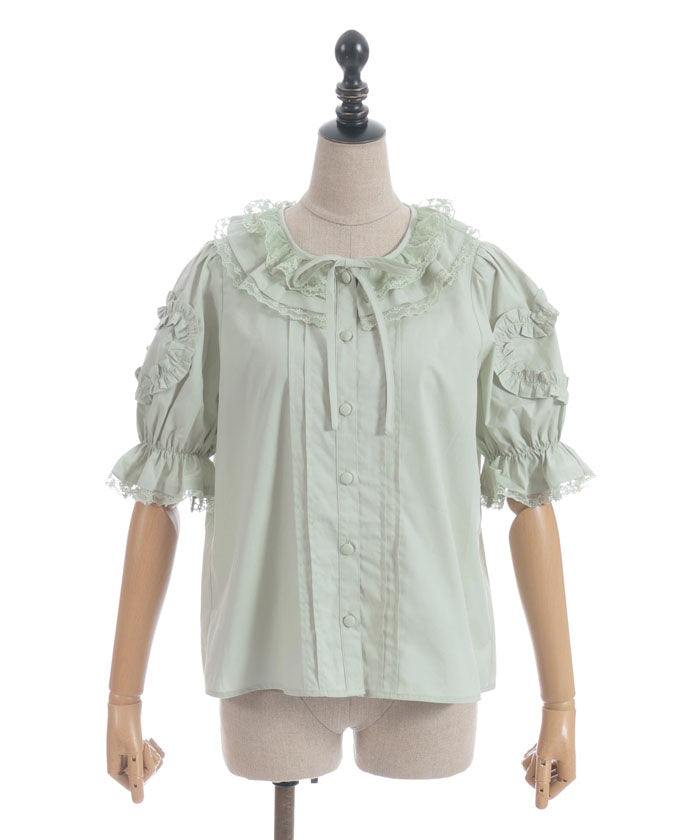 Heart Frill Puff Sleeve Blouse