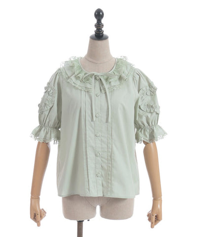 Heart Frill Puff Sleeve Blouse