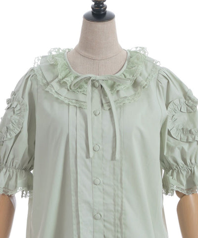 Heart Frill Puff Sleeve Blouse