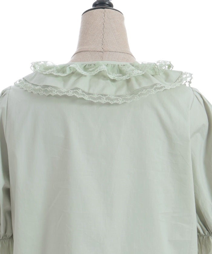 Heart Frill Puff Sleeve Blouse