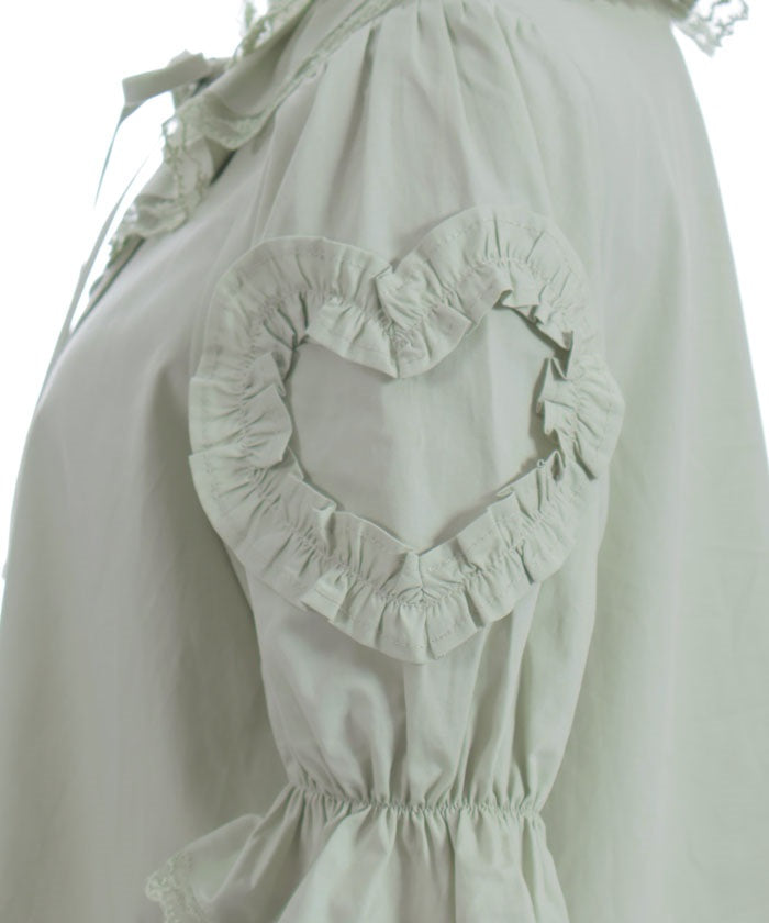 Heart Frill Puff Sleeve Blouse