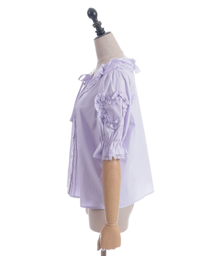 Heart Frill Puff Sleeve Blouse